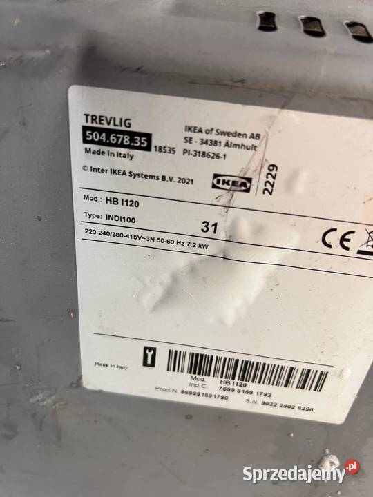 Płyta indukcyjna 72kW Booster IKEA TREVLIG 59