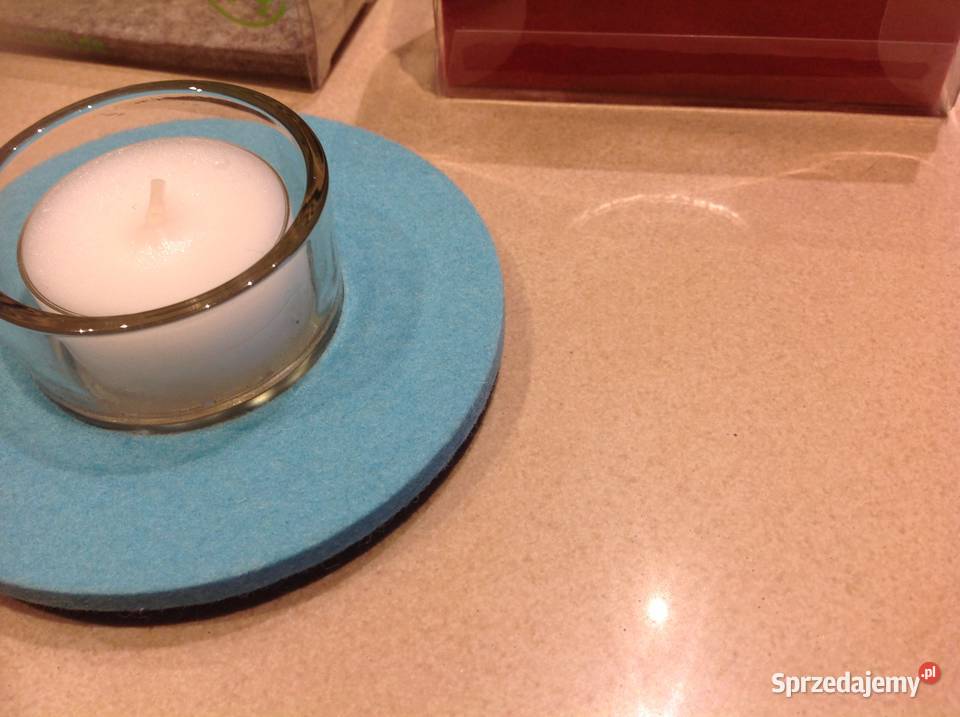 Świeczniki szklane METZ Textil 3 Filc wielokolorowy Nowa Sól