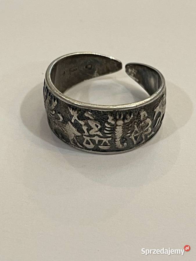 Srebrny pierścionek Rytosztuka PRL próba 800