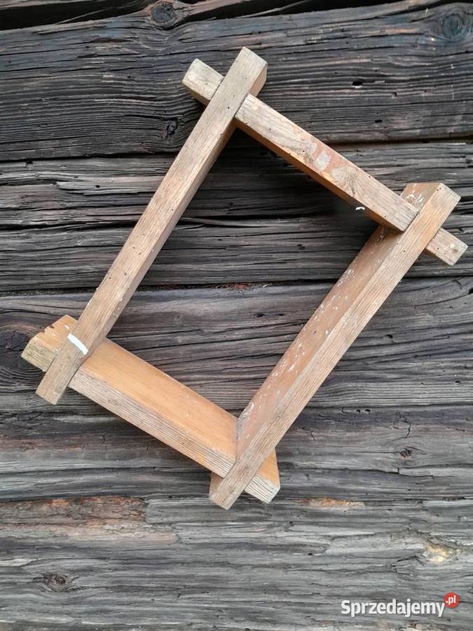 Stara drewniana ramka rama półka wisząca retro Dąbrowa Górnicza