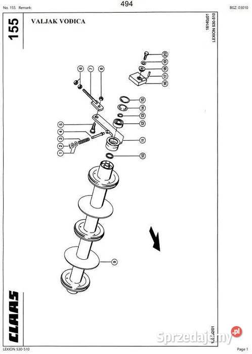 Katalog części Lexion 540 550 560 Zduńska Wola sprzedam
