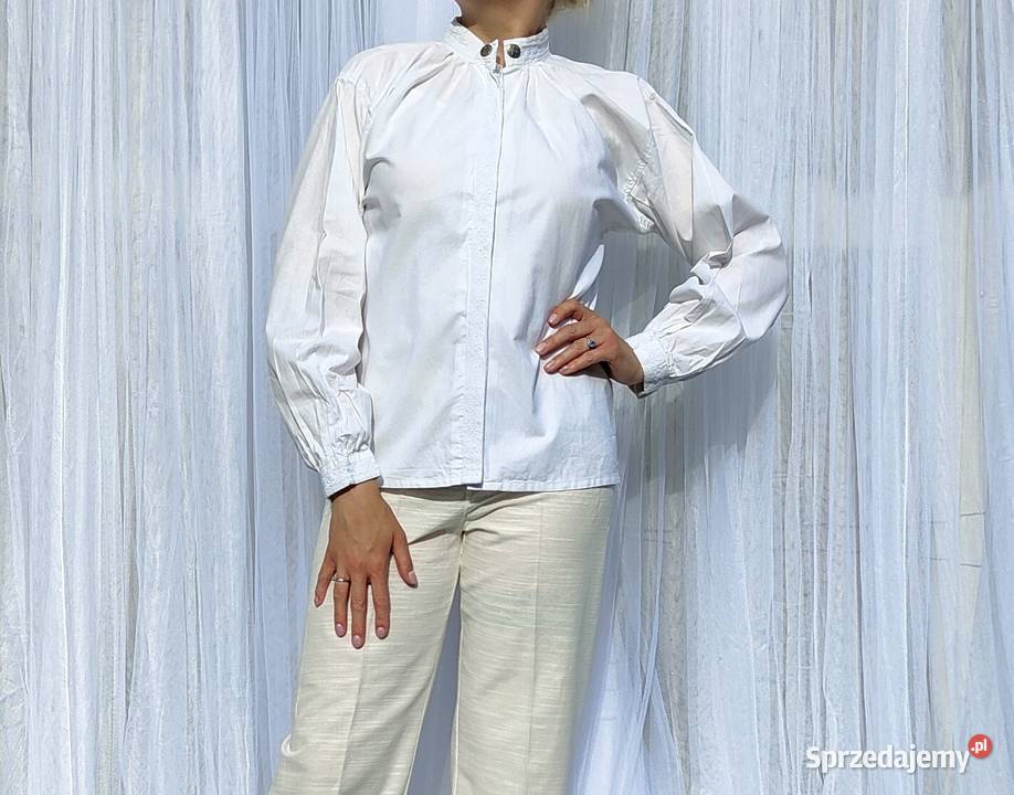 04 Biała bawełniana bluzka folk folklor S 36 Bluzki i koszule