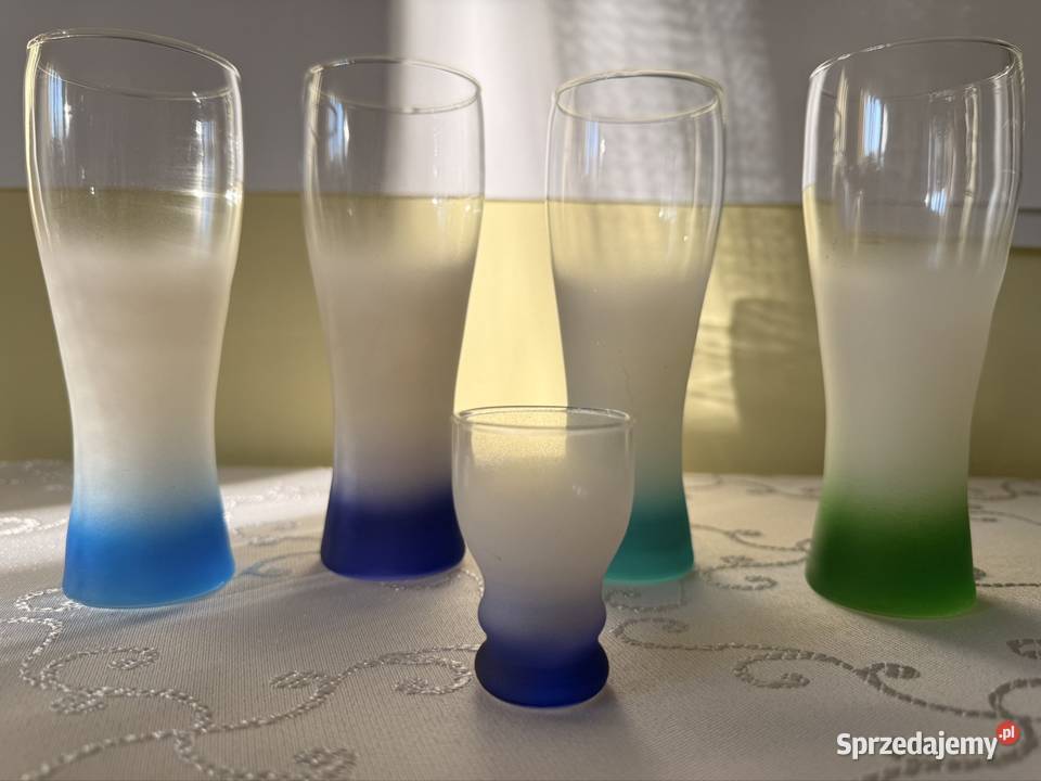 Zestaw Szklanek Szronionych Kieliszek Vintage śląskie Czerwionka-Leszczyny