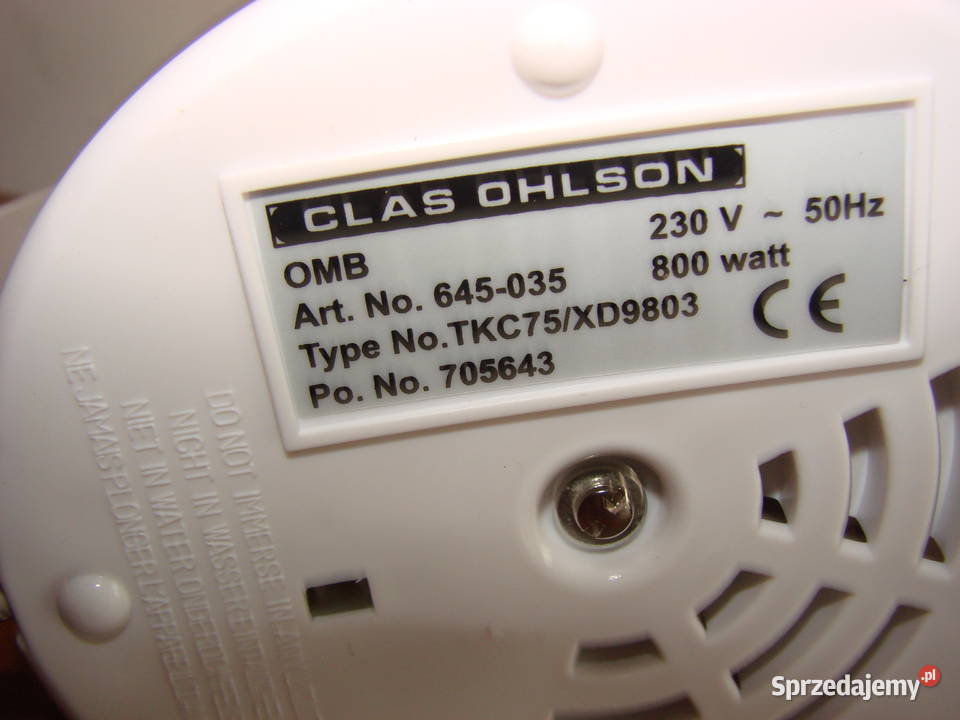 Clas Ohlson elektryczny czajnik 075l Pruszcz Gdański