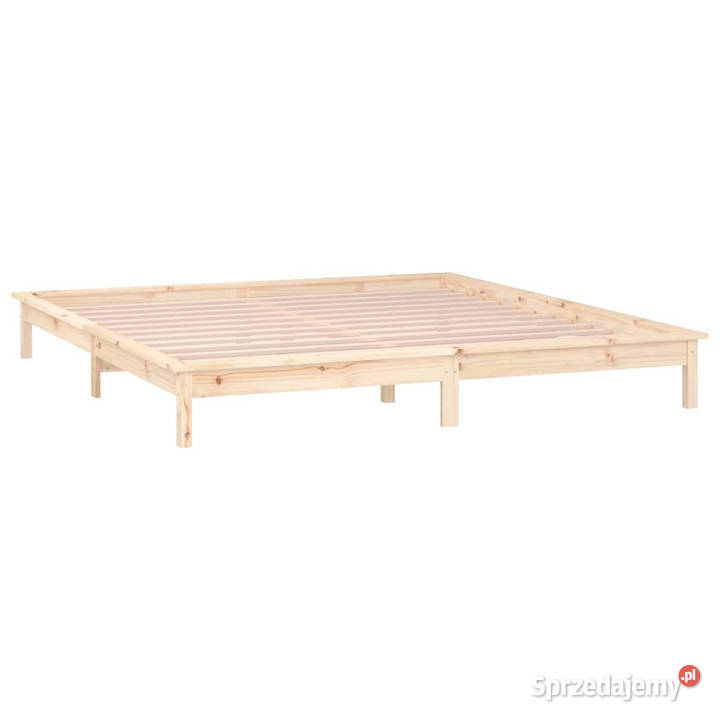 Rama łóżka z LED lite drewno 200x200 WM820626