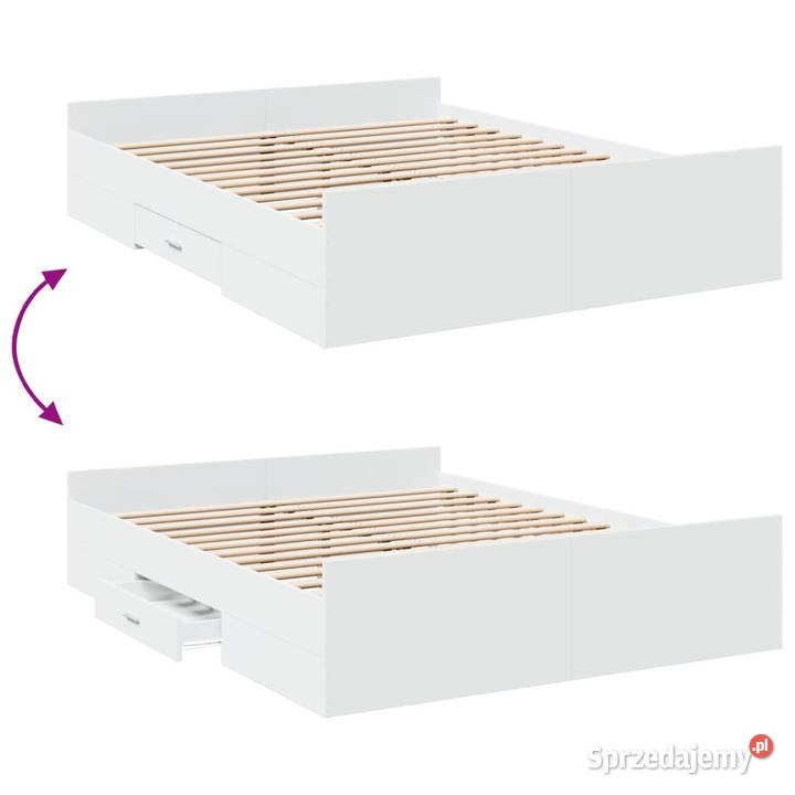 Rama łóżka z szufladami biała 150x200 WM3280286 mazowieckie Warszawa