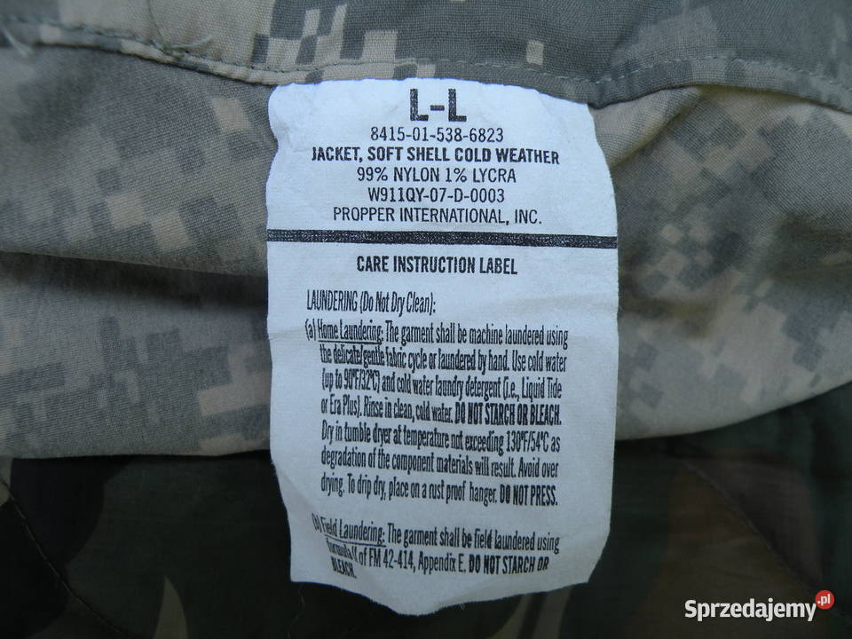 Kurtka ECWCS soft shell UCP large long Wrocław