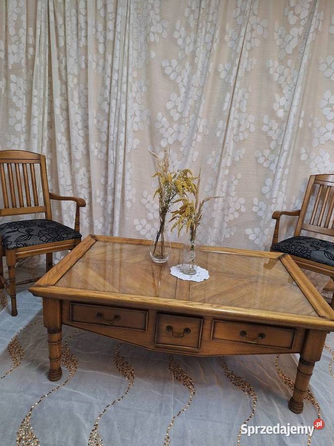 Stół z krzesłami krzesła drewniany zestaw Dubeczno