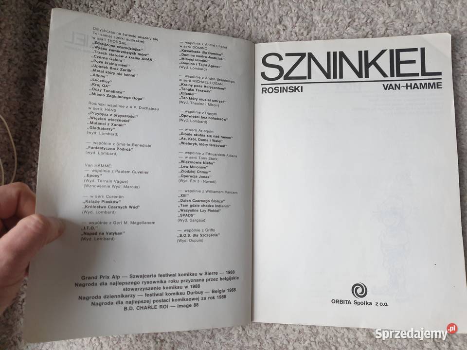 Szninkiel 1988 wyd 1 Orbita Grzegorz Rosiński Gdynia