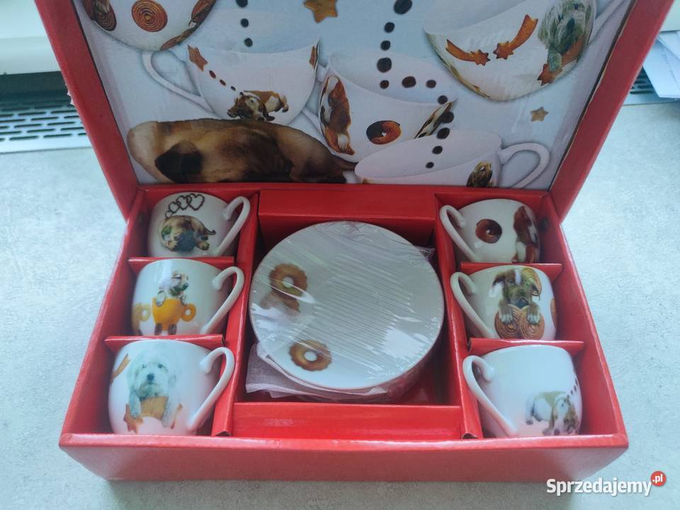 Zestaw filiżanek espresso 6 Włoski design Motyw śląskie Bytom