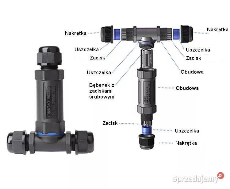 Złącze kablowe hermetyczne T IP68 3x25mm2 Elektryka i akcesoria Siemianowice Śląskie sprzedam