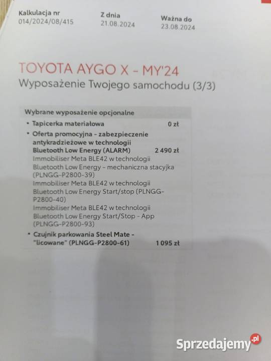 Toyota Aygox z gwarancją Legnica