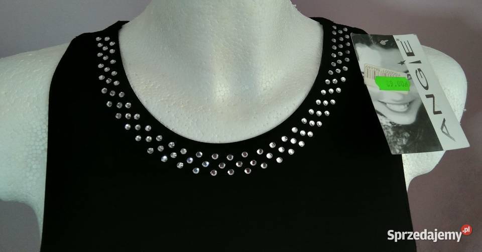 Nowa czarna sukienka Angie na ramiączkach z Krosno