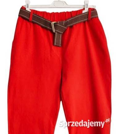 Spodnie damskie balloon w kolorze czerwonym czerwony