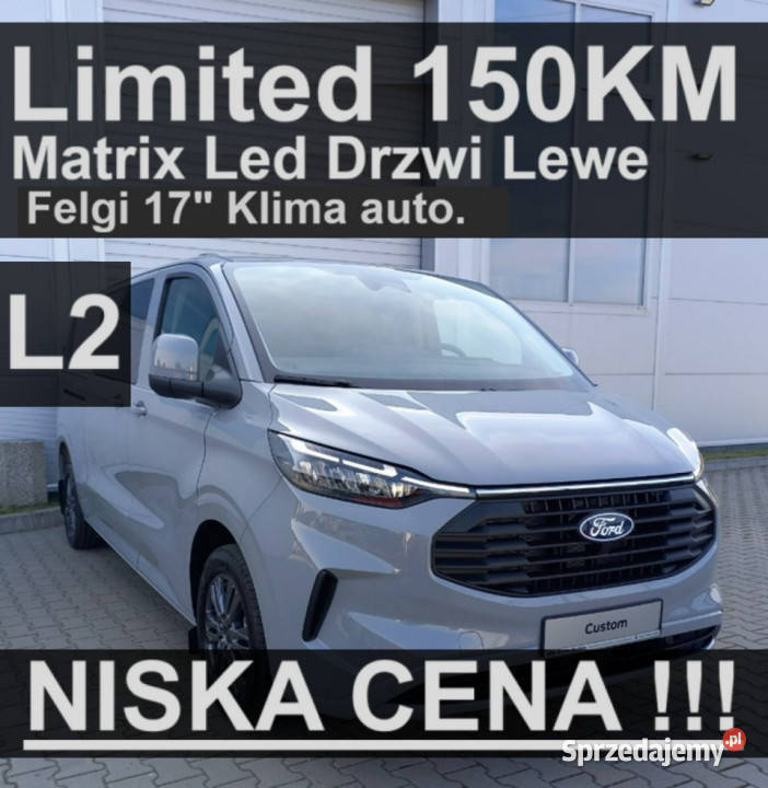 Ford Transit Custom Limited 150 L2 Drzwi Lewe centralny zamek