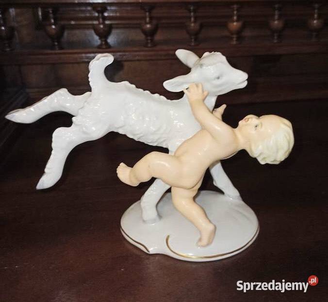 Figurka Putto z koziołkiem Schaubach Kunstl pomorskie Gdańsk