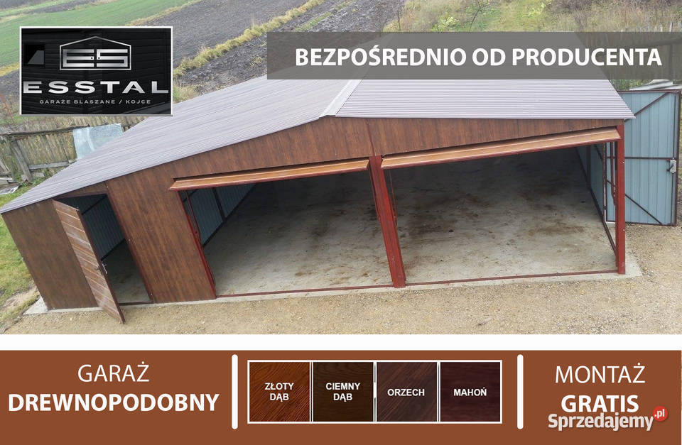 Duży Garaż Blaszany Magazyn Garaże Wiaty Hale Sprzedaż Pułtusk