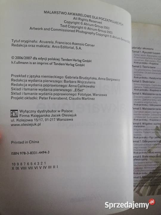 Malarstwo akwarelowe początkujących jm Kultura i Rozrywka kujawsko-pomorskie Osięciny