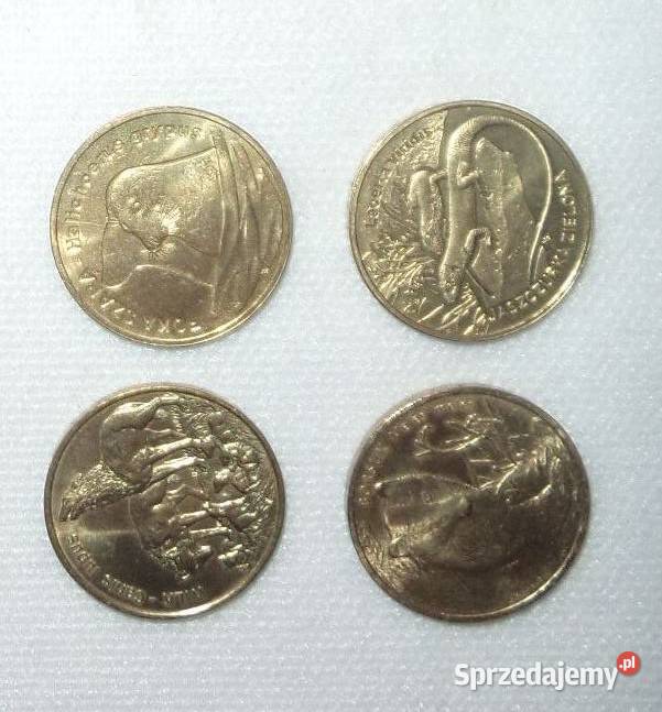 moneta monety ng 4 zwierzęta wilk borsuk foka