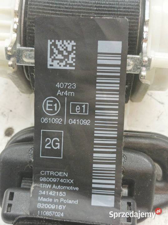 PAS BEZPIECZEŃSTWA LEWY TYŁ KANAPY 34143651A Rok produkcji 2016 świętokrzyskie