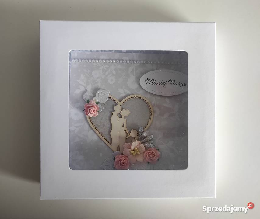 Kartka ręcznie robiona na Ślub z pudełkiem 4 Rękodzieło Łódź sprzedam