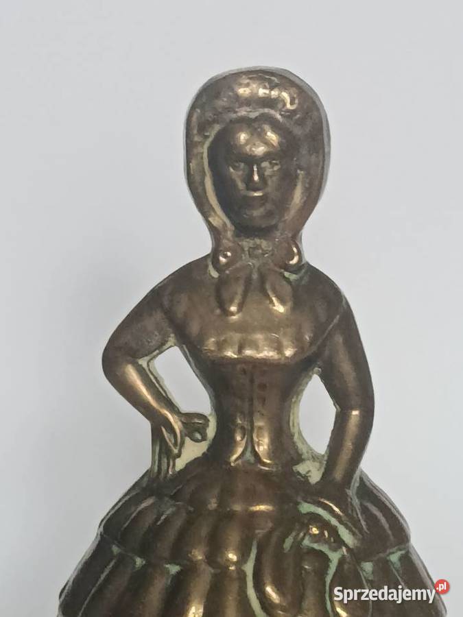 Mosiężny dzwonek w kształcie damy figurka retro Rzeszów