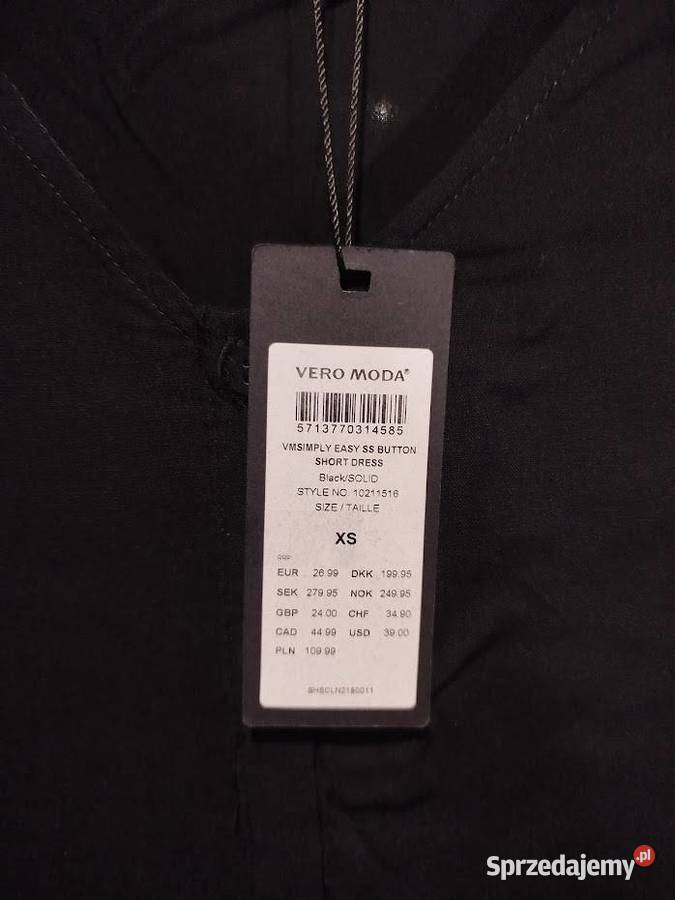 Vero Moda czarna sukienka r XS małopolskie Kalwaria Zebrzydowska