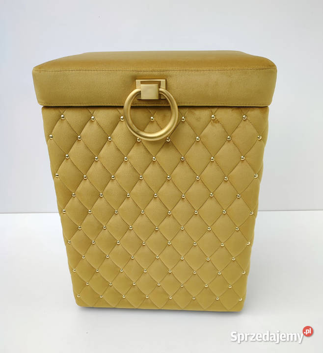 Kufer kosz na pranie bieliźniak Glamour żółty żółty Kosze na pranie Poznań