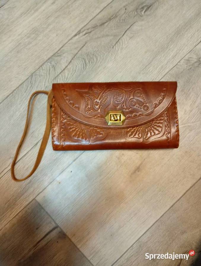 Real Leather Skórzana torebka do ręki z Madrytu brązowy/beżowy Kraków
