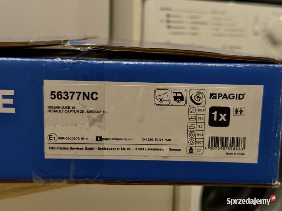 Nowe tarcze hamulcowe PAGID 56377NC 2 Nissan śląskie