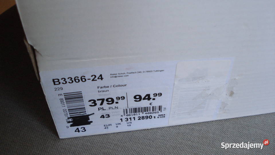 Buty męskie Rieker nowe nie używane 43 sprzedam Łódź sprzedam