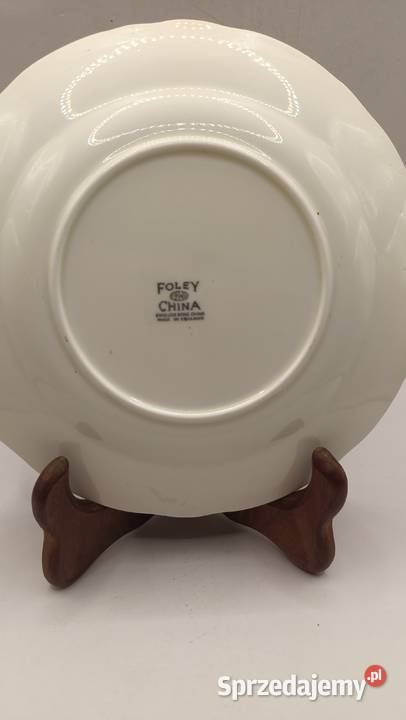 Talerz deserowy vintage porcelana kostna Foley Zamość