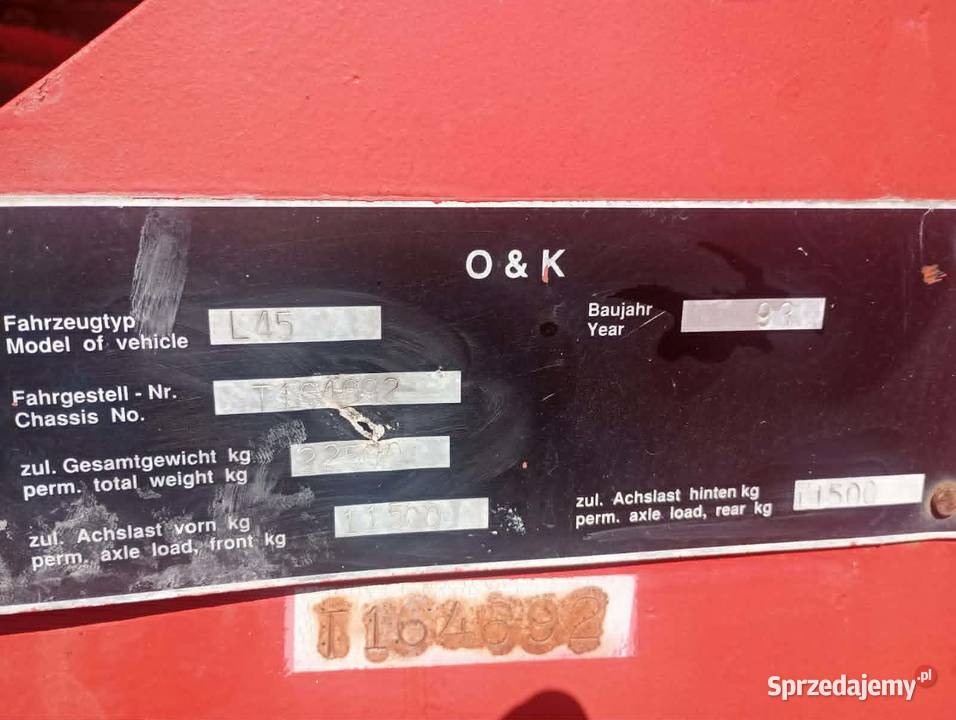 Ładowarka OK L45 1993 r sprawna 57 000 Rok produkcji 1993