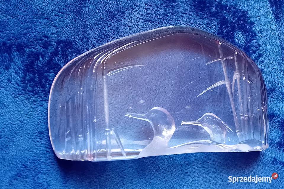 Kryształowy przycisk do papieru Para perkozów Koźminek