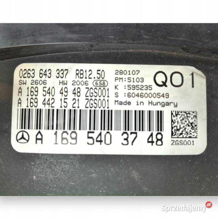 LICZNIK ZEGARY A1695403748 Mercedes W169 15 17 Liczniki i zegary Chełm