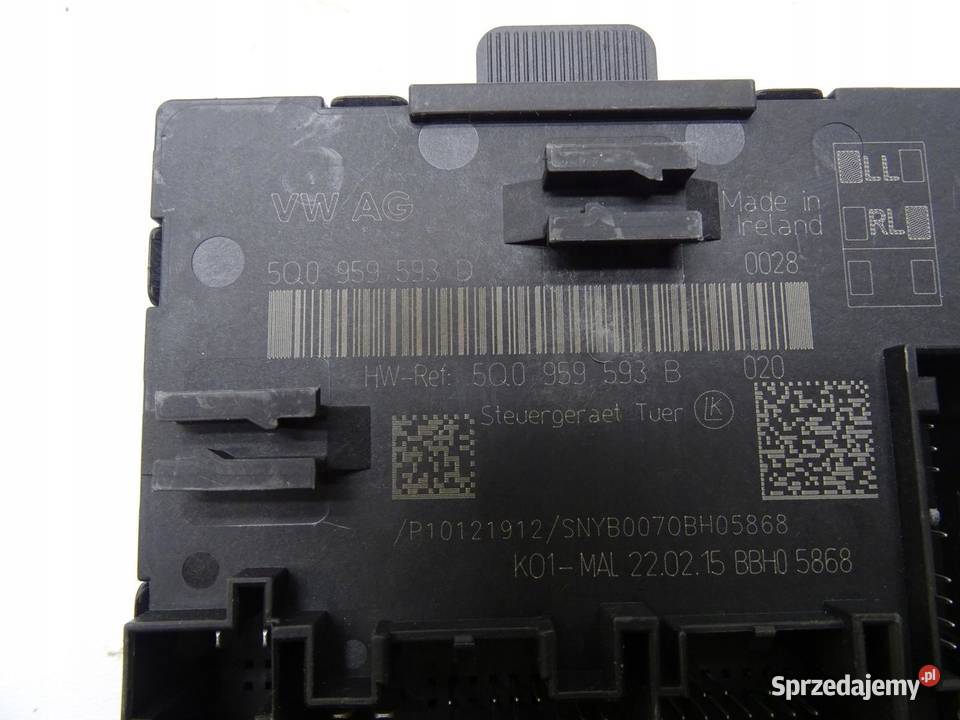 MODUŁ STEROWNIK DRZWI PRZÓD 5Q0959593D VW GOLF