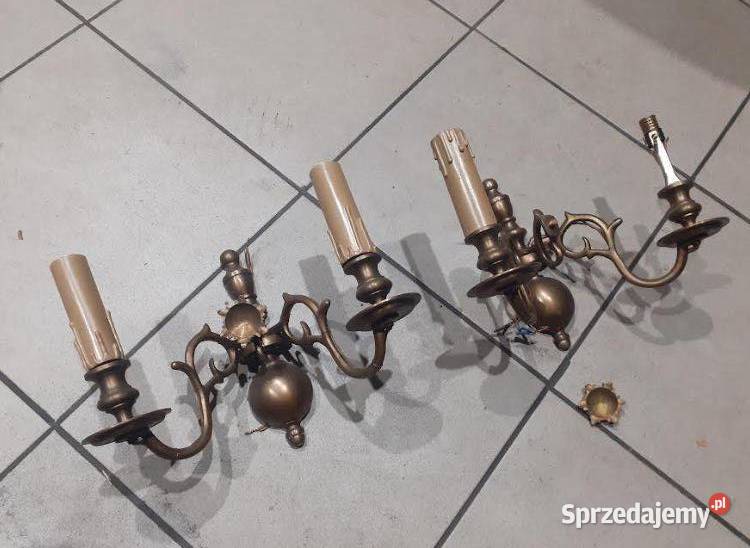 mosiężne kinkiety dwuramienne Warszawa sprzedam