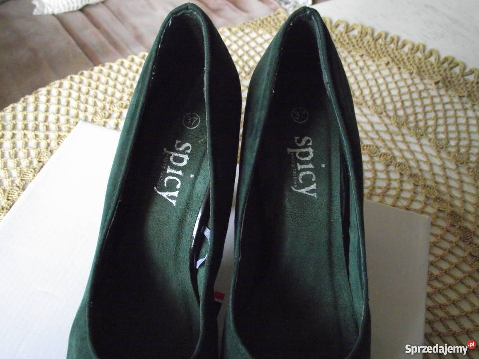 ZAMSZOWE SZPILKI SKÓRA NATURALNA r 37 Piła