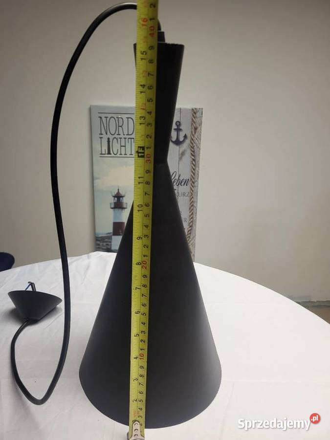 Designerska lampa wisząca Loft Czarny Stożek Zakliczyn