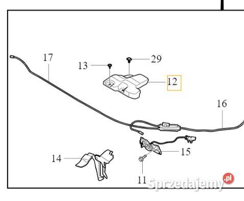 VOLVO C40 XC40 oslona zabezpieczenie zamka maski