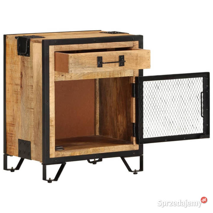 Szafka nocna 43x30x51 lite surowe drewno mango Warszawa sprzedam