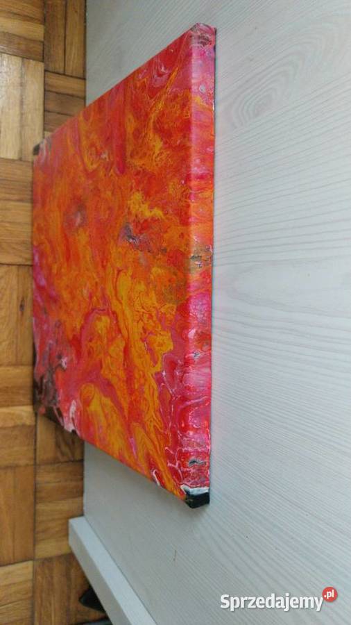 Zimny Ogień obraz pouring akrylowy 3030 199