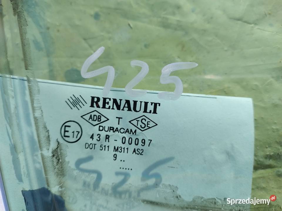 Szyba drzwi przednia prawa i lewa tylna Renault Części samochodowe Zahajki-Kolonia