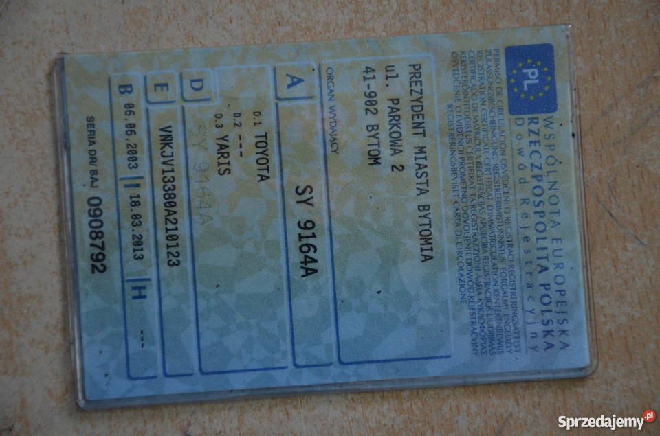 Sprzedam Toyotę Yaris ciężarowa VAT śląskie Trachy