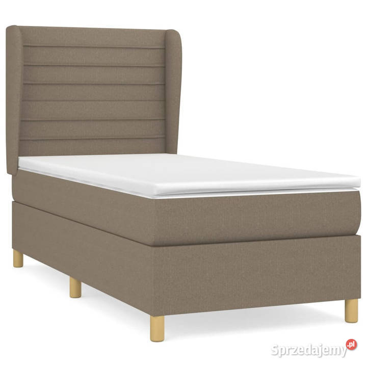 Łóżko kontynentalne z materacem taupe tkanina 203cm