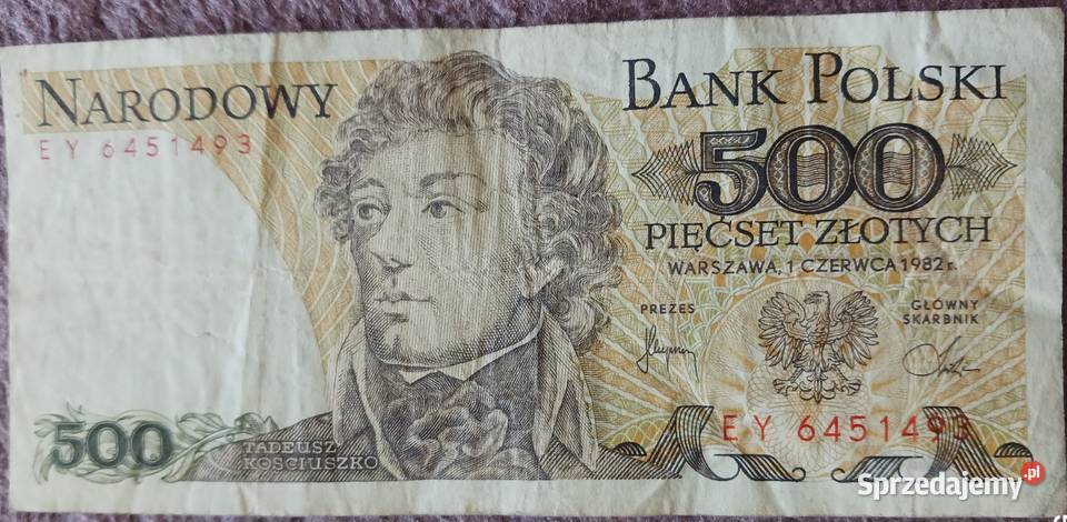 500 T Kościuszko seria EY 1VI1982 r sprzedam