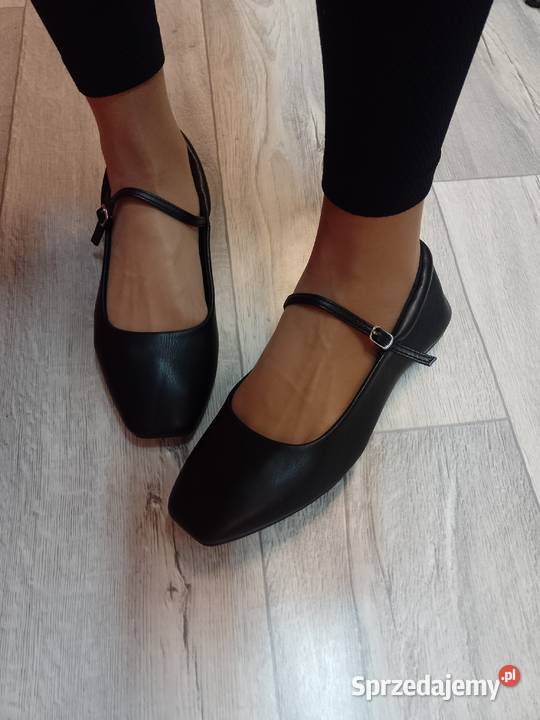 42 CZARNE baleriny wieczorowe z zapięciem NOWE inna