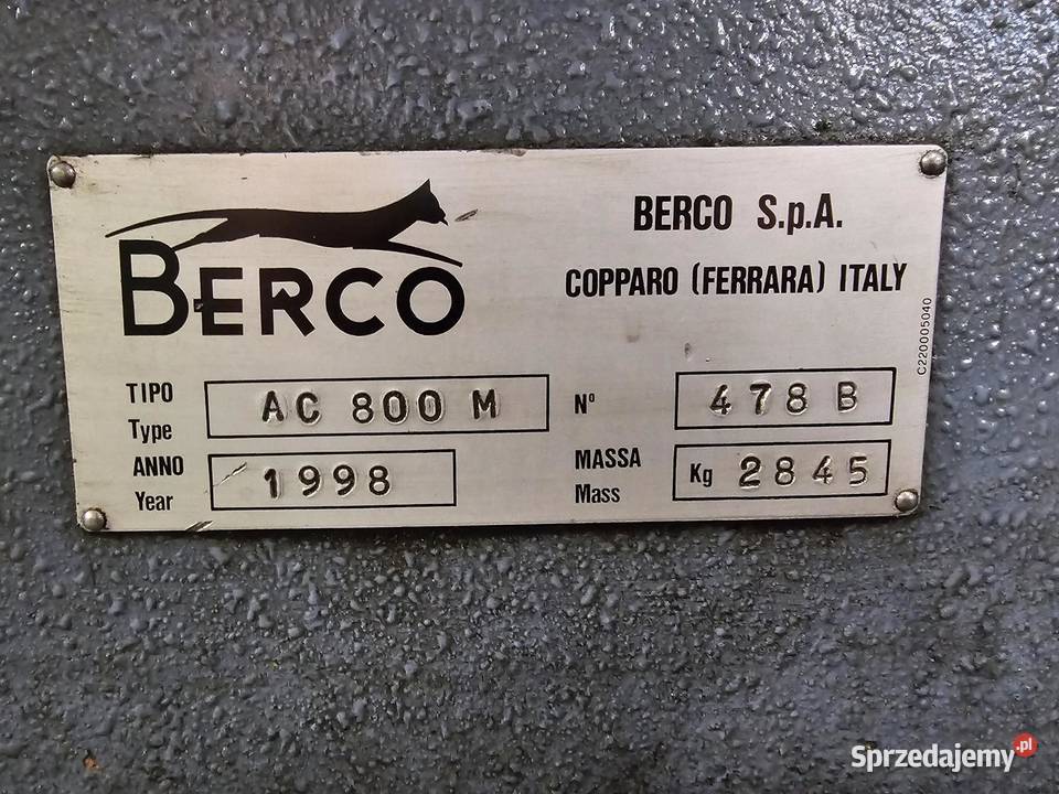 Wytaczarka do cylindrów BERCO AC 800 M Warszawa