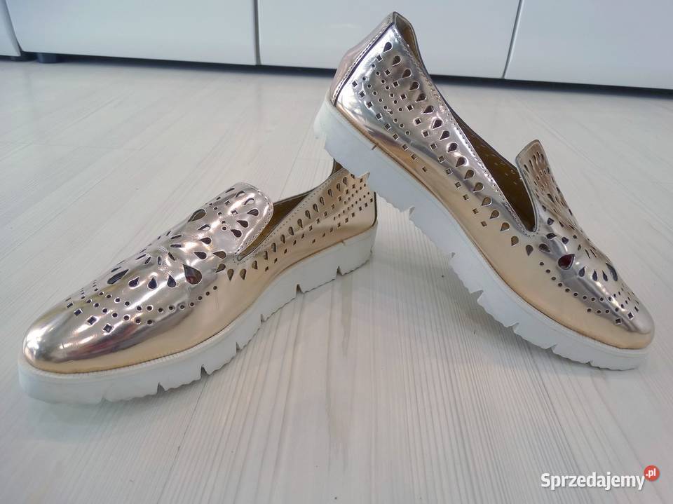 Buty Damskie Półbuty Lordsy Loafersy Marka Łomża