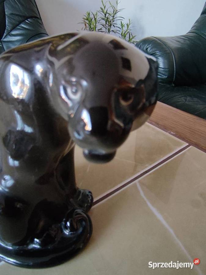 Figurka porcelanowa Czarną pantera LFZ Łomonosow Janów Lubelski sprzedam